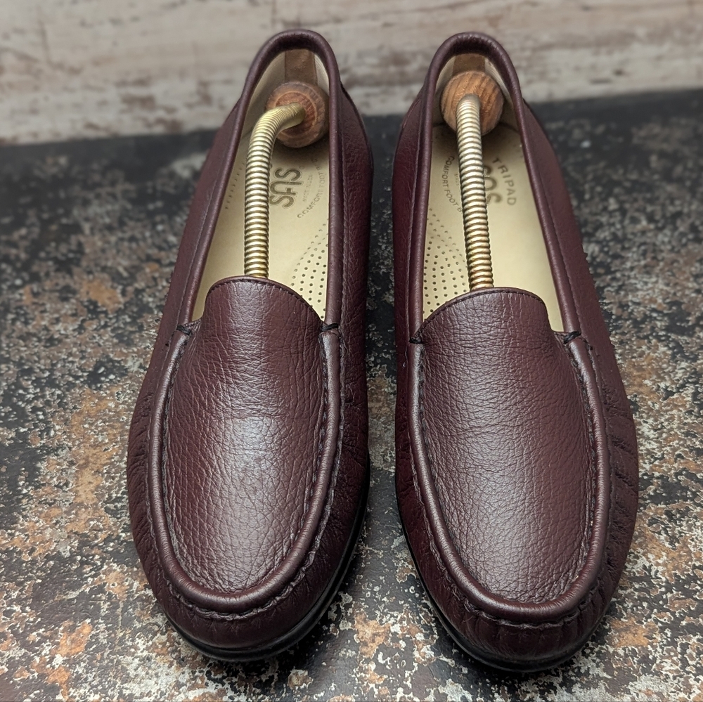 Womens SAS Simplify Loafers Shoes Sz 10 M Used Brown Leather Made in USA VGC